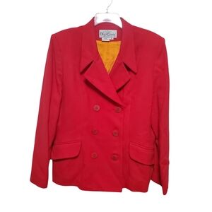 Oleg Cassini Blazer 100% Wool Double Breasted Vintage 16